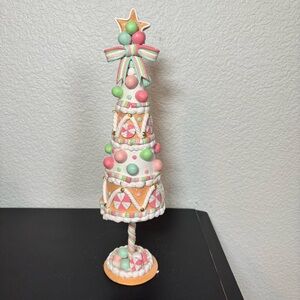 Peppermint Square Gingerbread Candy Christmas‎ Tree 14” NEW